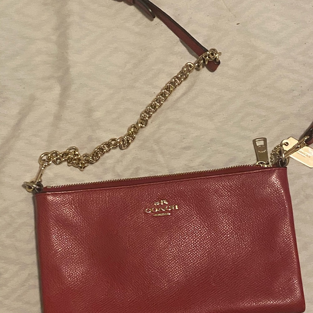 Small red coach purse